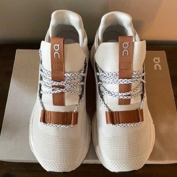 On Running White and Brown Sneakers - Picture 4 of 4